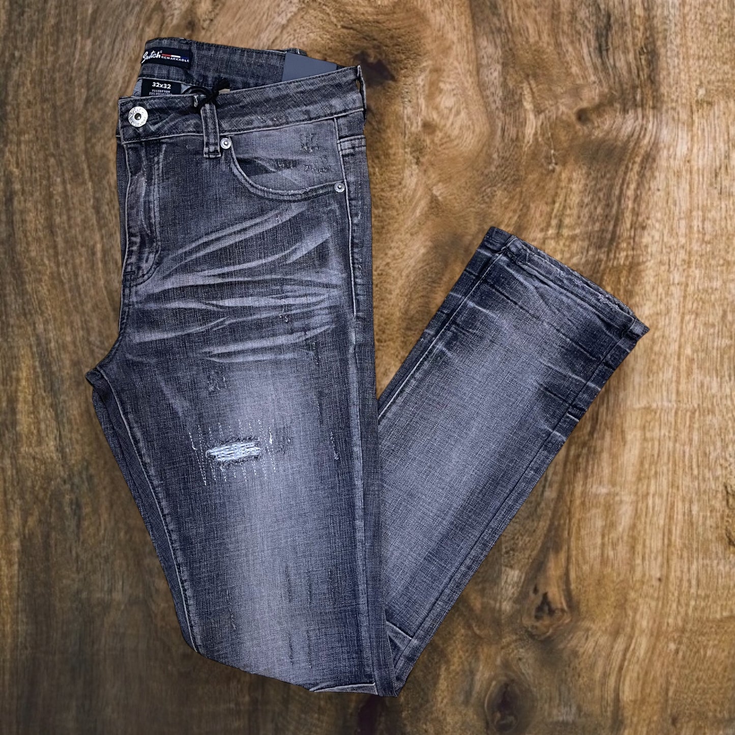 SS4657 - Premium Washed Ripped Slim-Fit Stretch Jeans