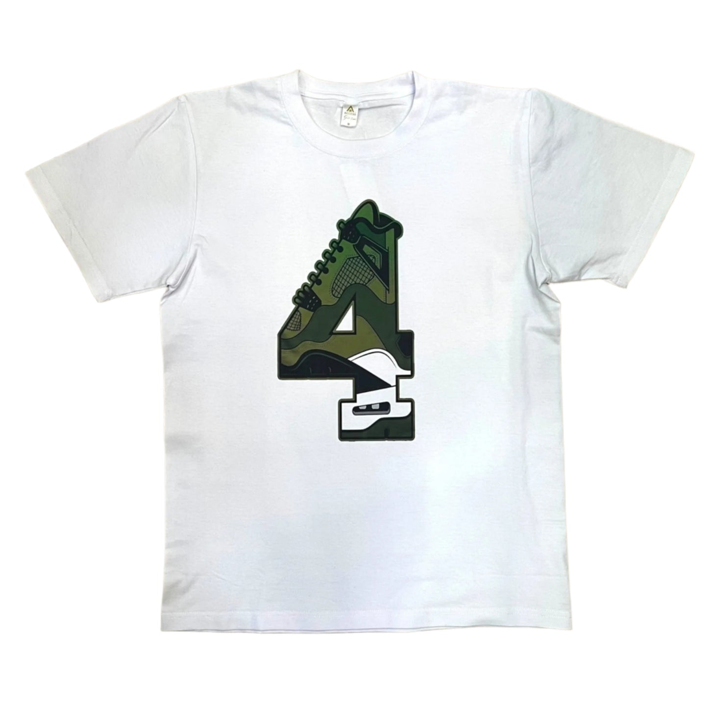 JC081724 - Number 4 Olive Green Regular-Fit Graphic T-Shirt