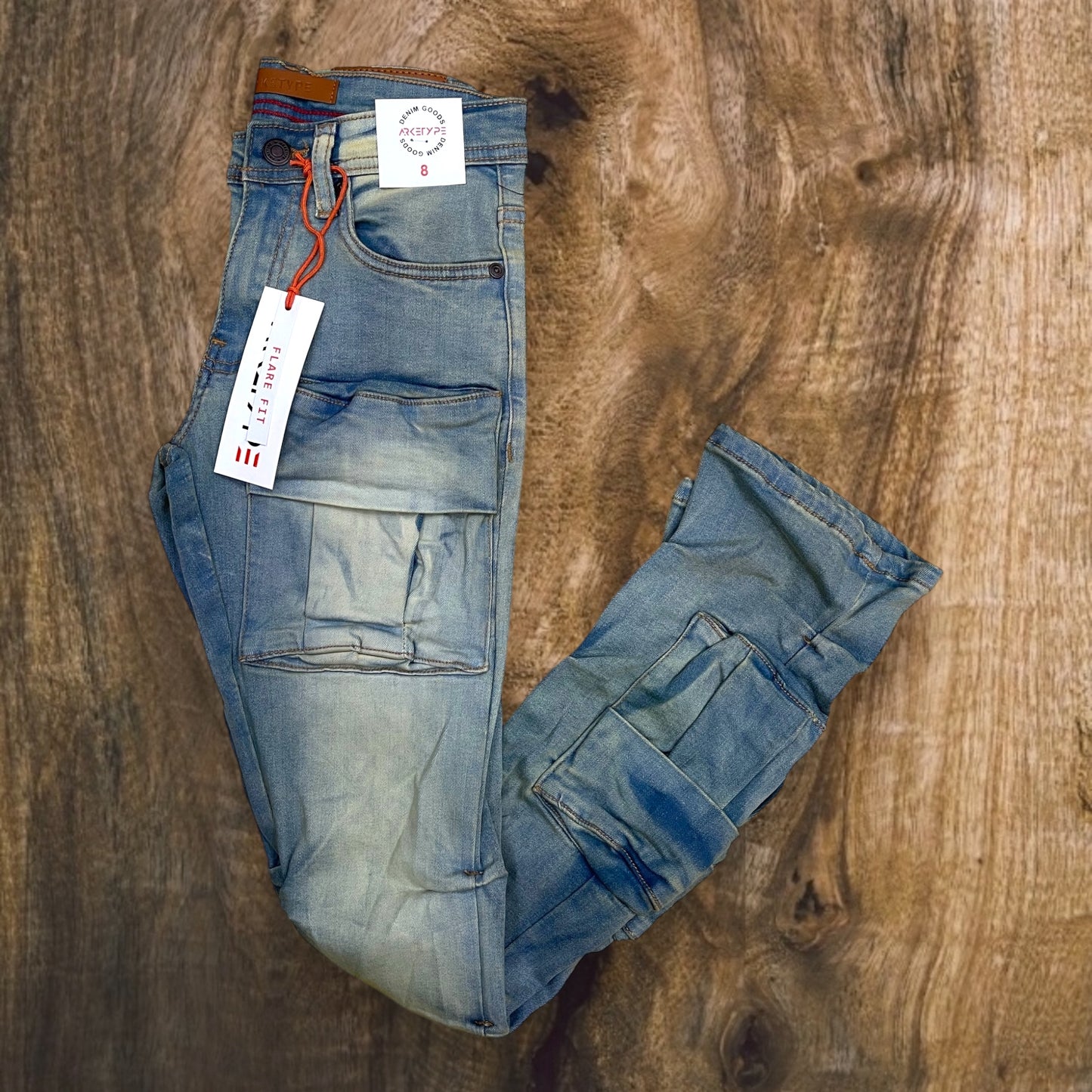 P444K - Boys' 8-18 Timeless Stacked Cargo Pocket Jeans