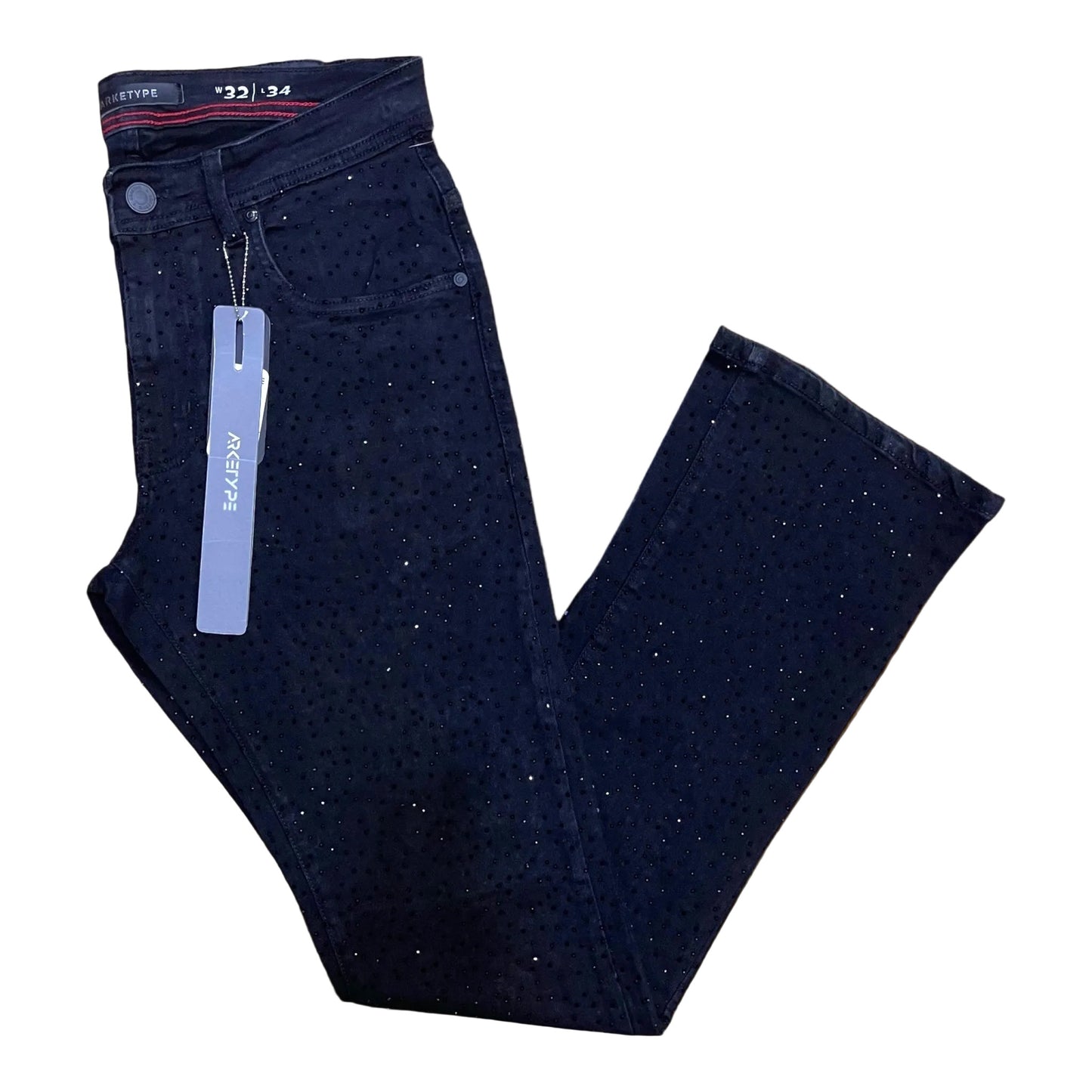 P548 - Full F&B All Over Rhinestone Stacked Flare Jeans