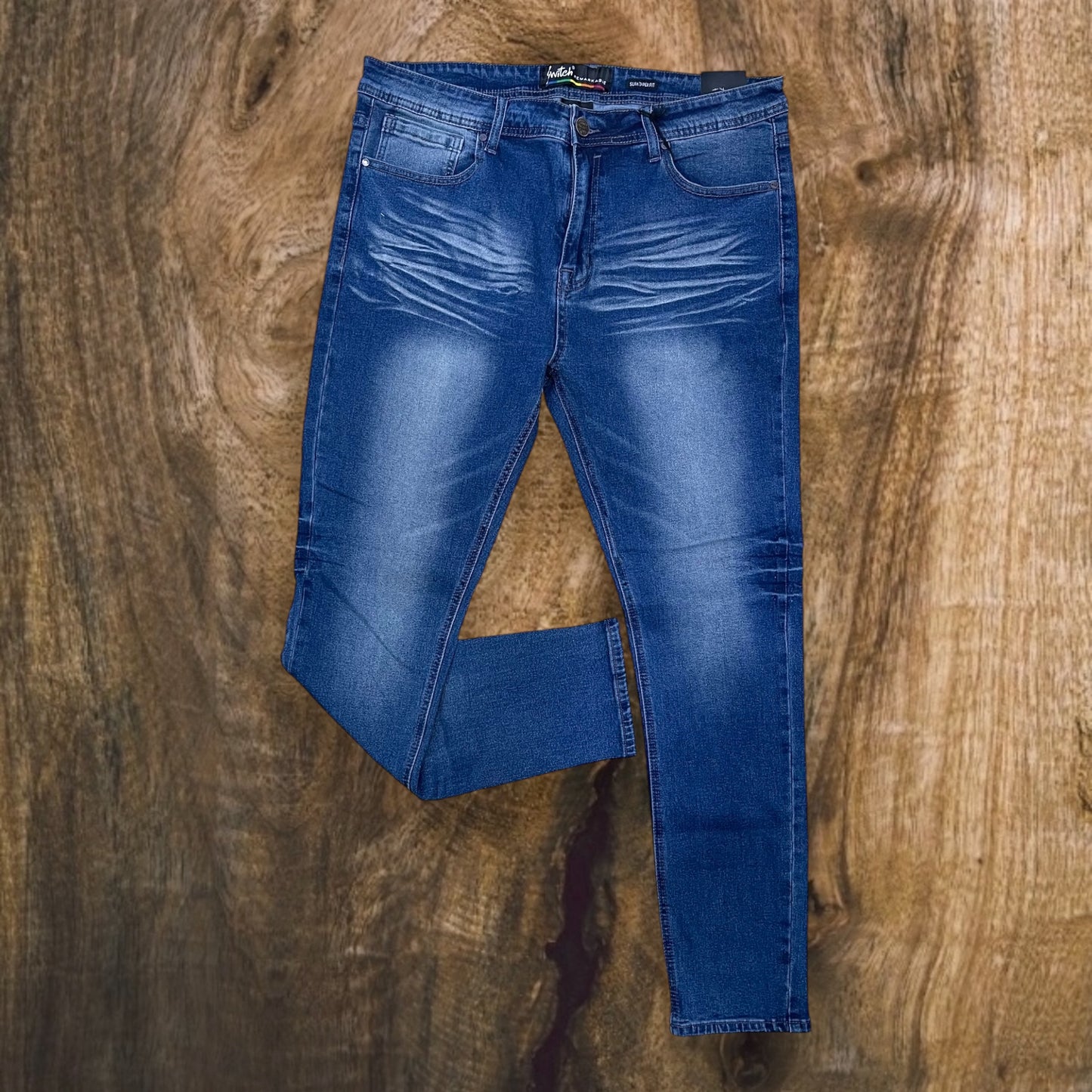 SF2620 - Washed Clean Look Denim Slim-Fit Stretch Jeans