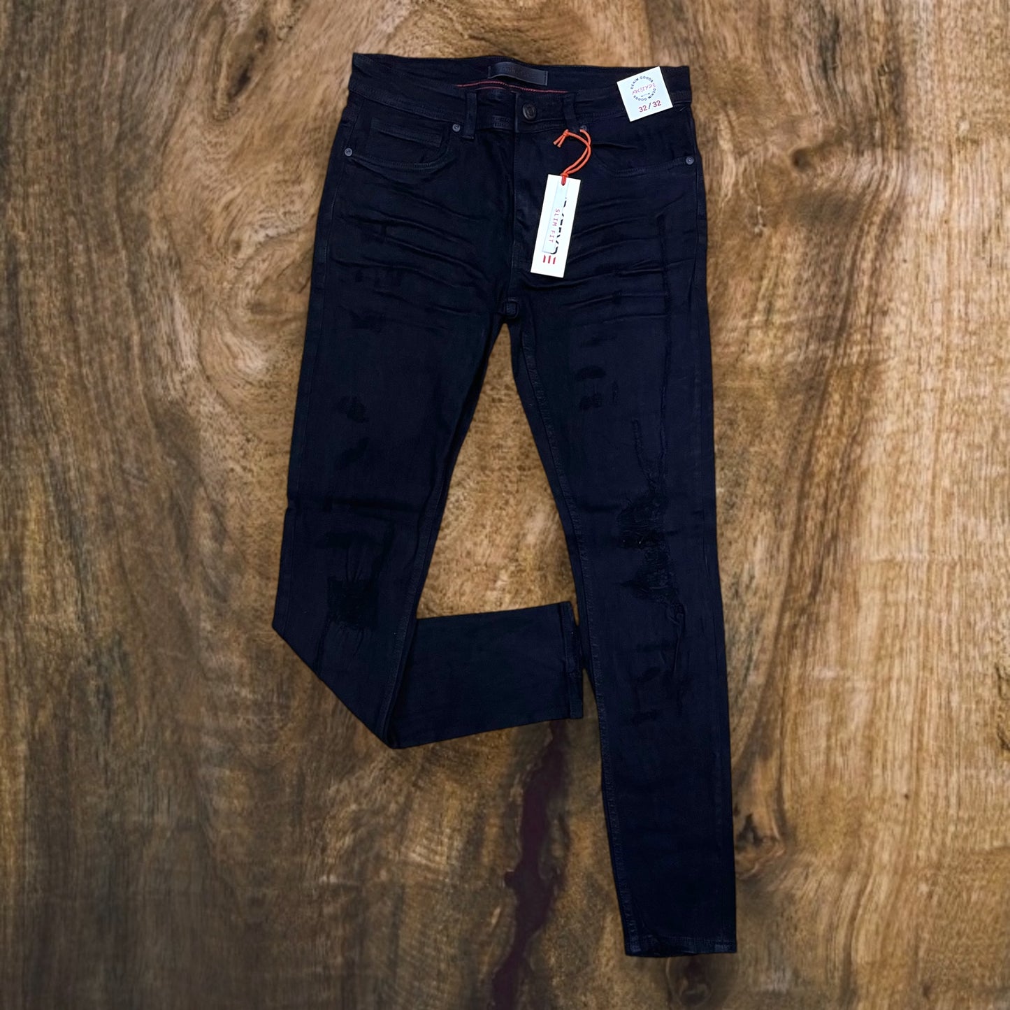 P401 - Bolt Ripped Slim-Fit Stretch Jeans