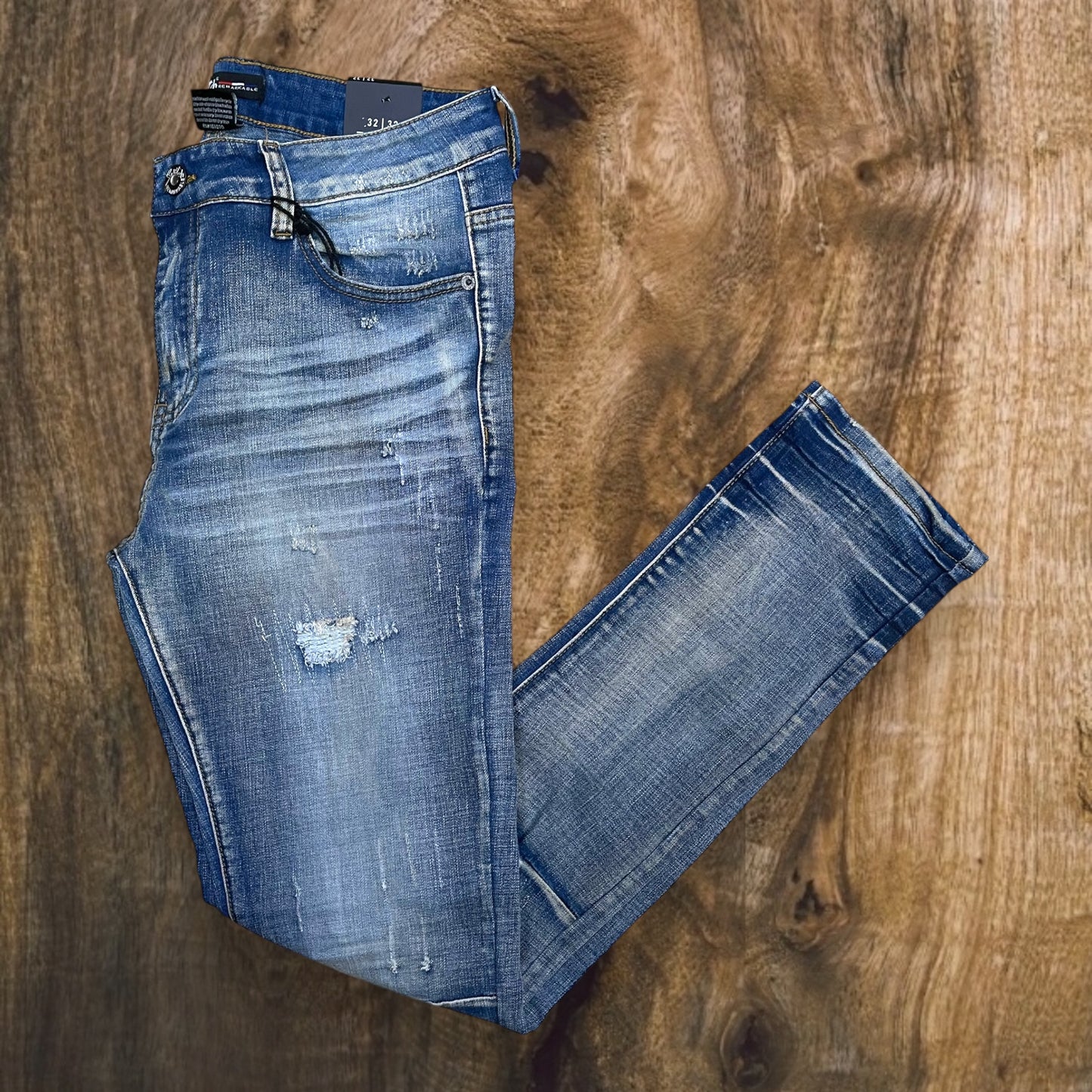 SS4657 - Premium Washed Ripped Slim-Fit Stretch Jeans