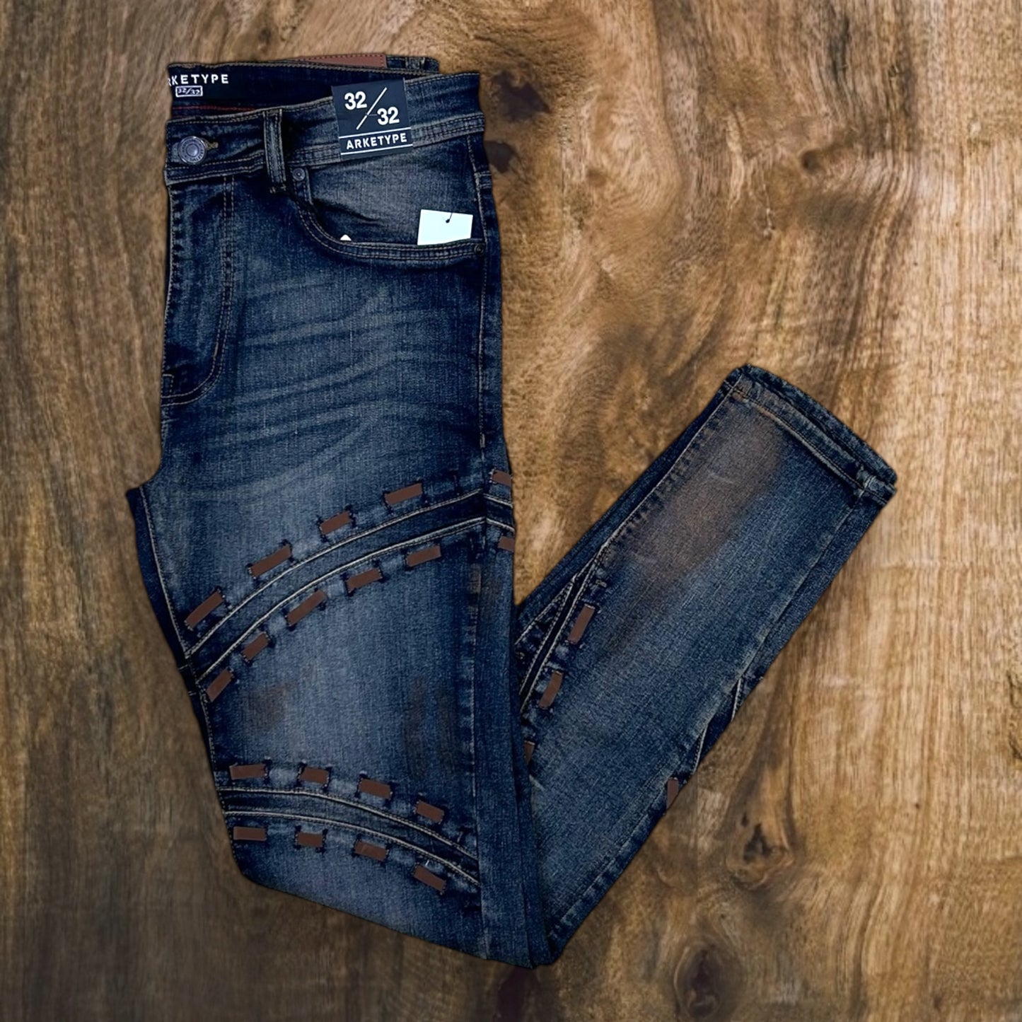 P425 - Nelson Laced Slim-Fit Stretch Jeans