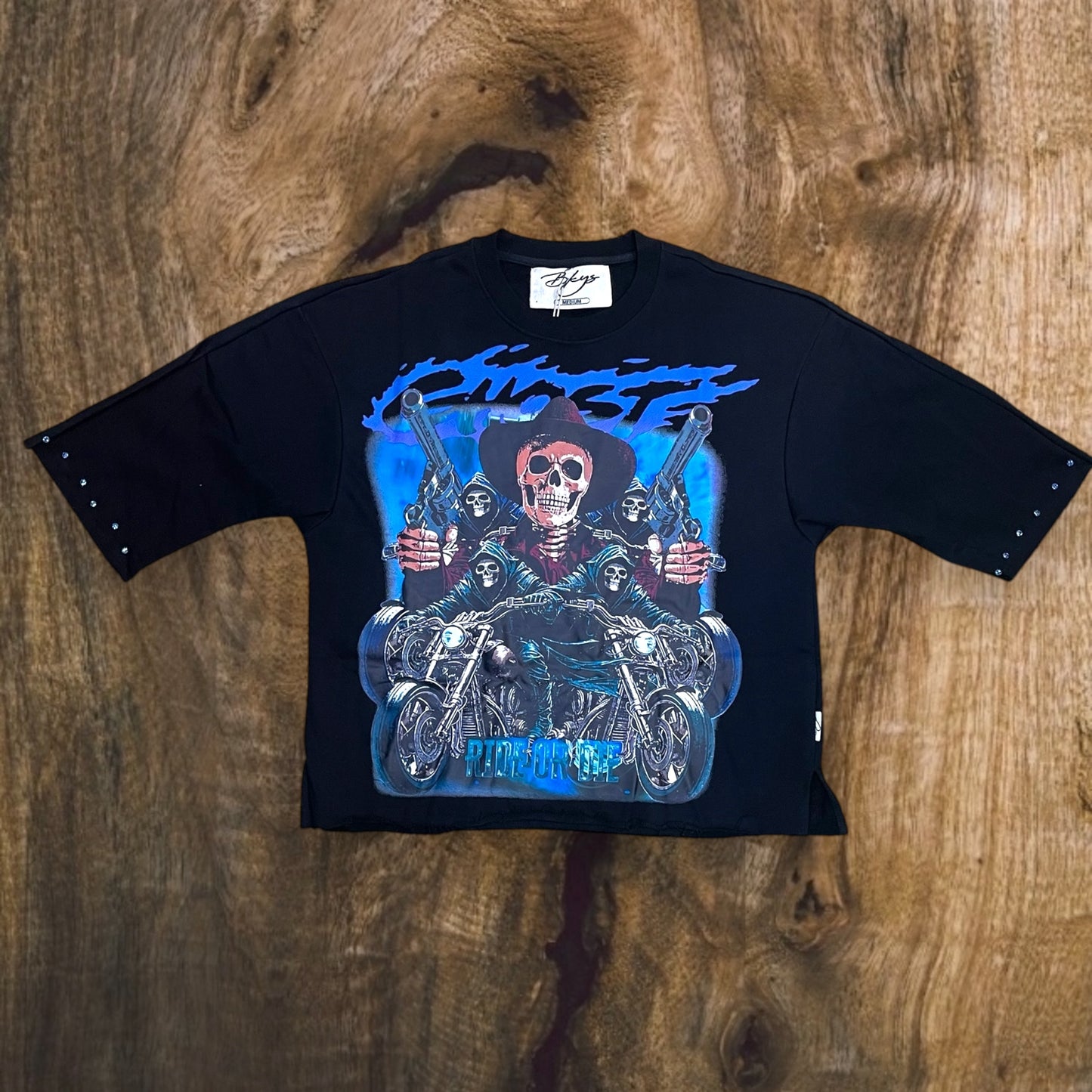 T1260 - Ghost Cropped Top T-Shirt (Black)