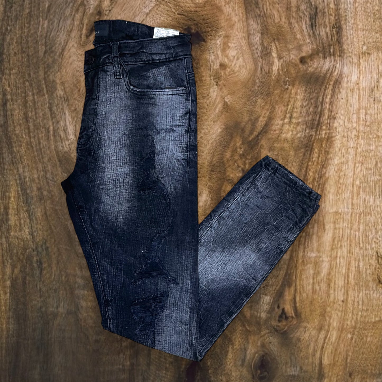 JS1222 - Sprayed on Mesh Slim-Fit Stretch Jeans