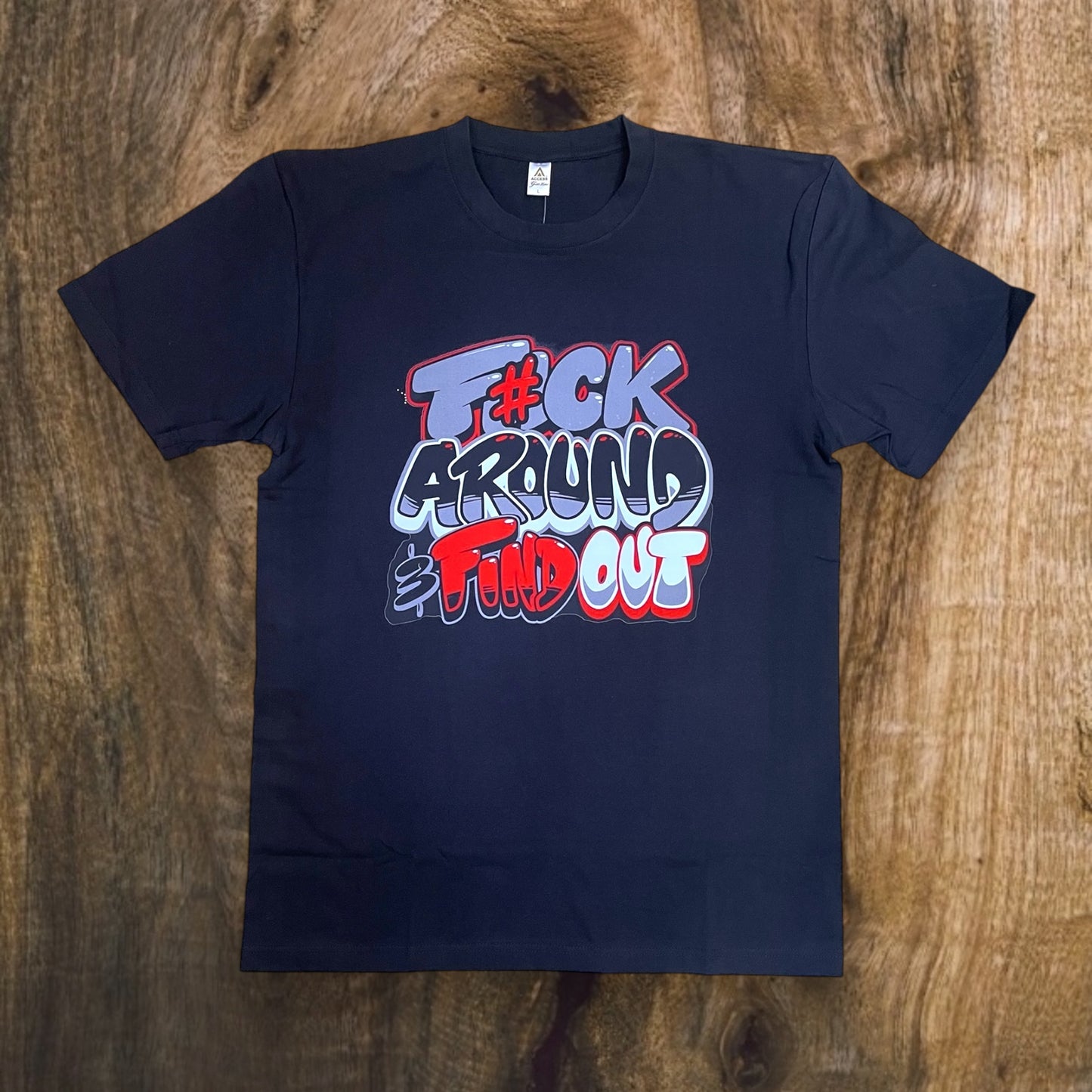 JC022225 - F#ck Around & Findout Matching Jordan 5 Black Metallic Regular-Fit Graphic T-Shirt
