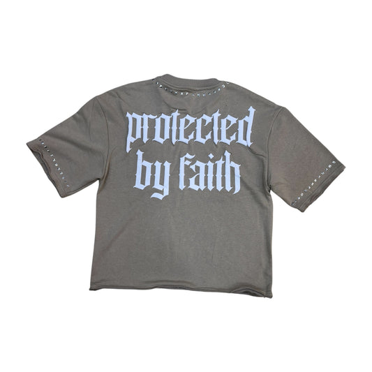 SD2625 - Saint with Studs French Terry Cropped Top