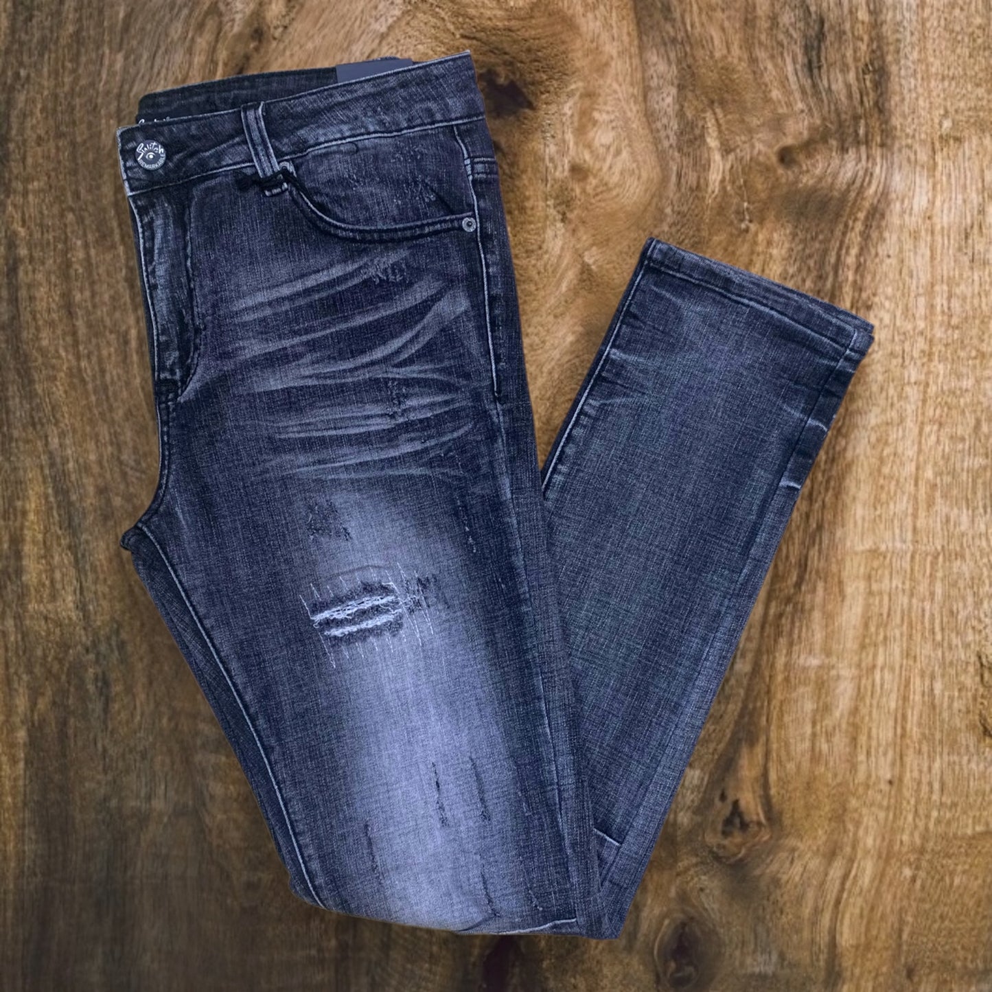 SS4657 - Premium Washed Ripped Slim-Fit Stretch Jeans