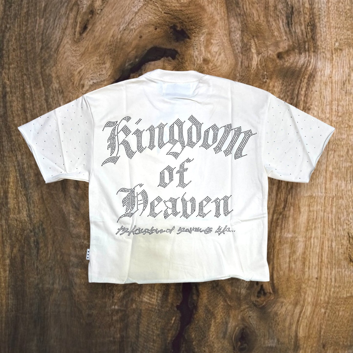 T1359 - Kingdom of Heaven with Rhinestones Cropped Top T-Shirt