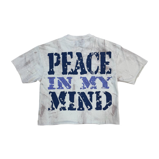 WH-T1458 - Peace with Rhinestones Cropped Top T-Shirt
