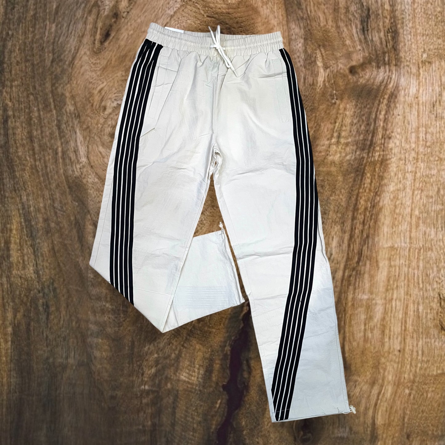 100-490- Bent Stripes Nylon Straight-Fit Pants