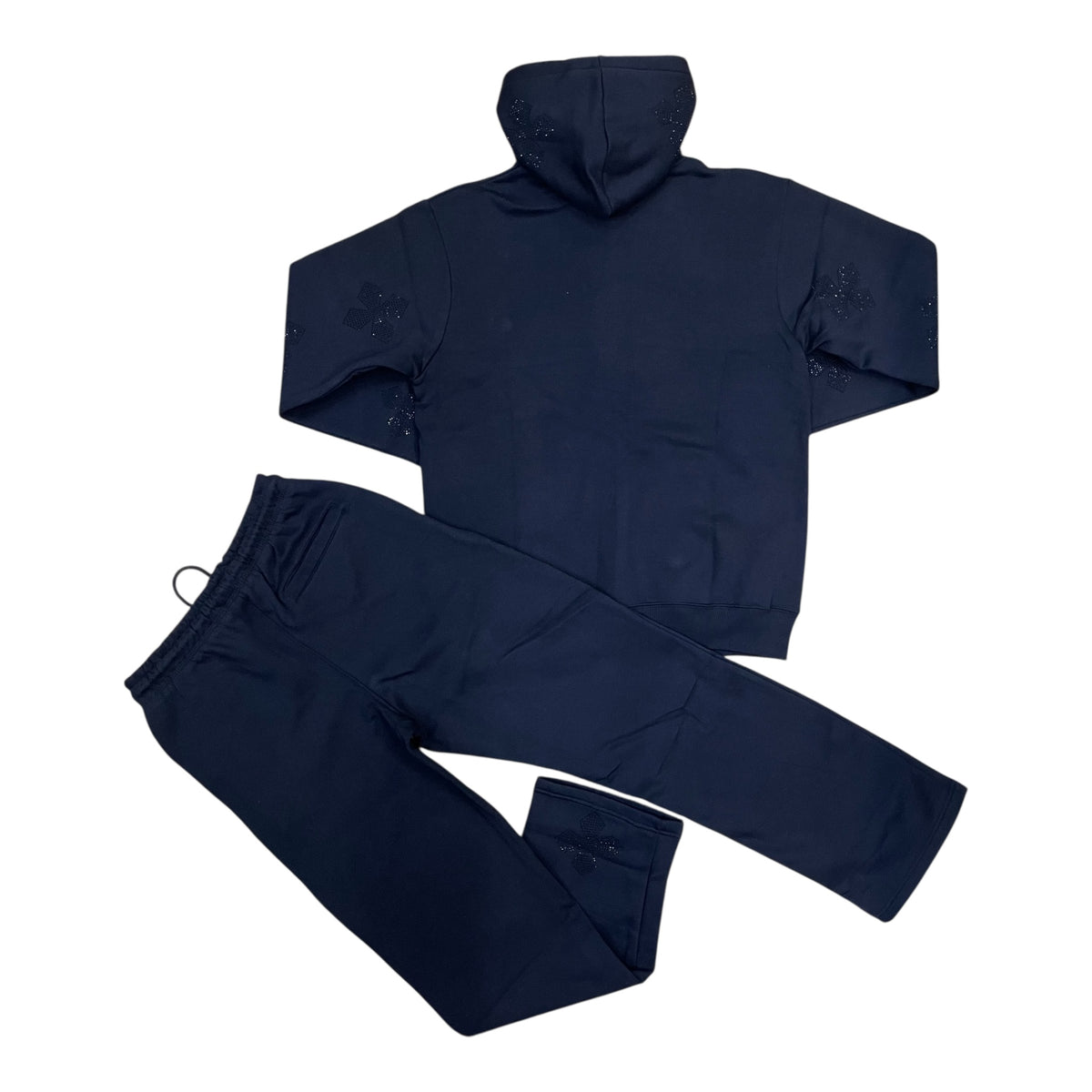 WH-FS565 - Cross Rhinestone Fleece Set w/Straight Pants