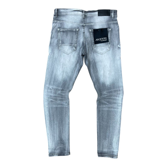 WH-P621 - Shadow Rip & Repair Slim-Fit Stretch Jeans