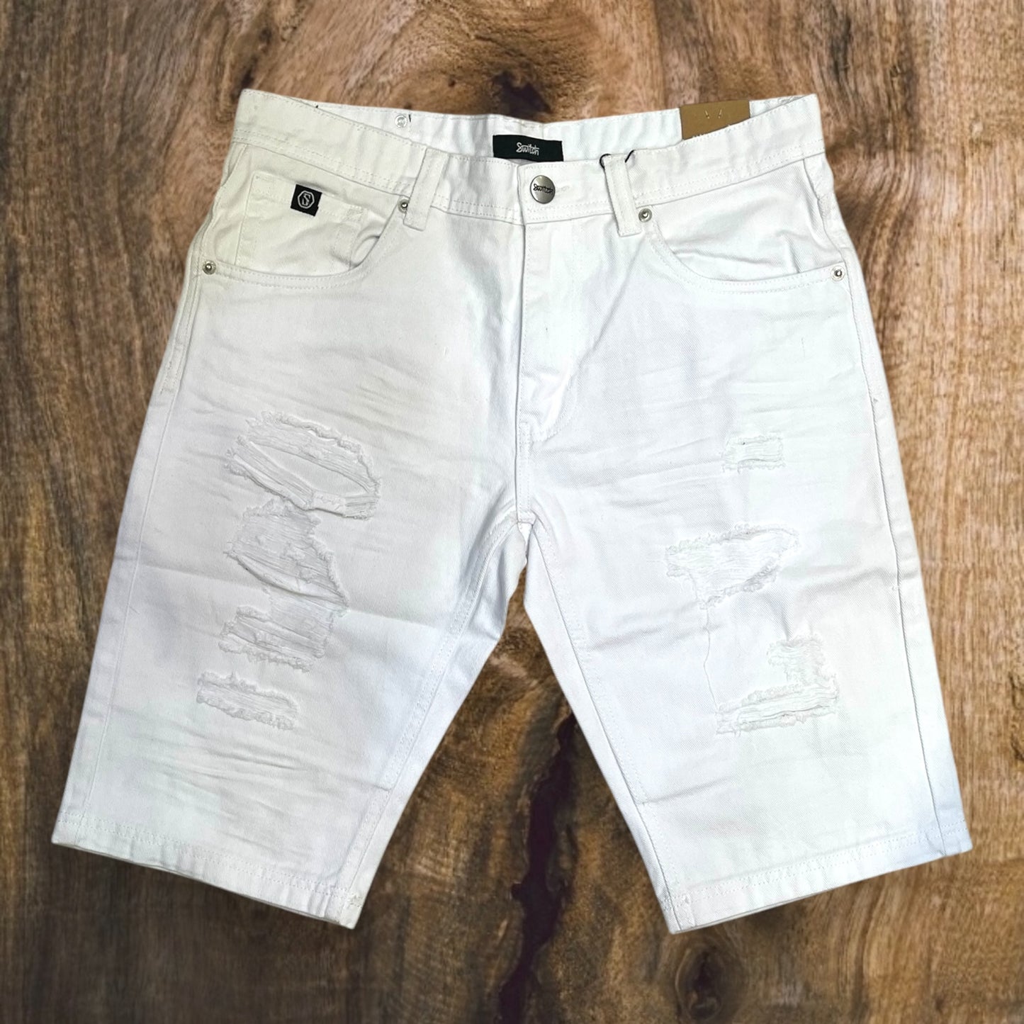SS5700 - Premium Distressed Rip & Repair Non-Stretch Denim Shorts
