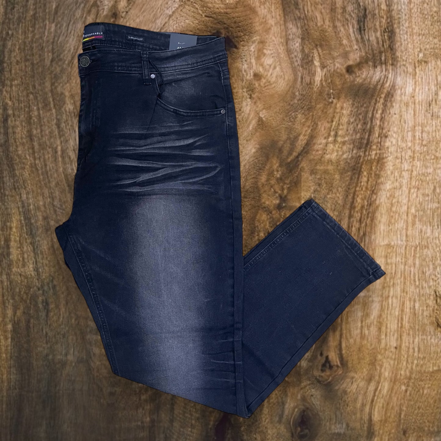 SF2620 - Washed Clean Look Denim Slim-Fit Stretch Jeans