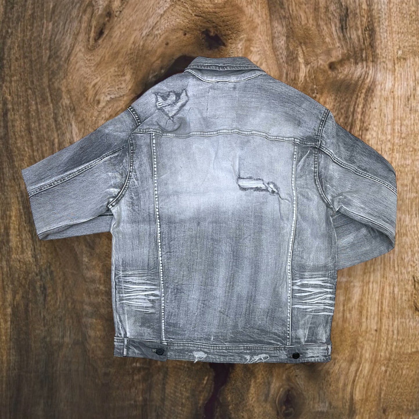 J540 - Double Whisker Rip n Repair Denim Stretch Jacket