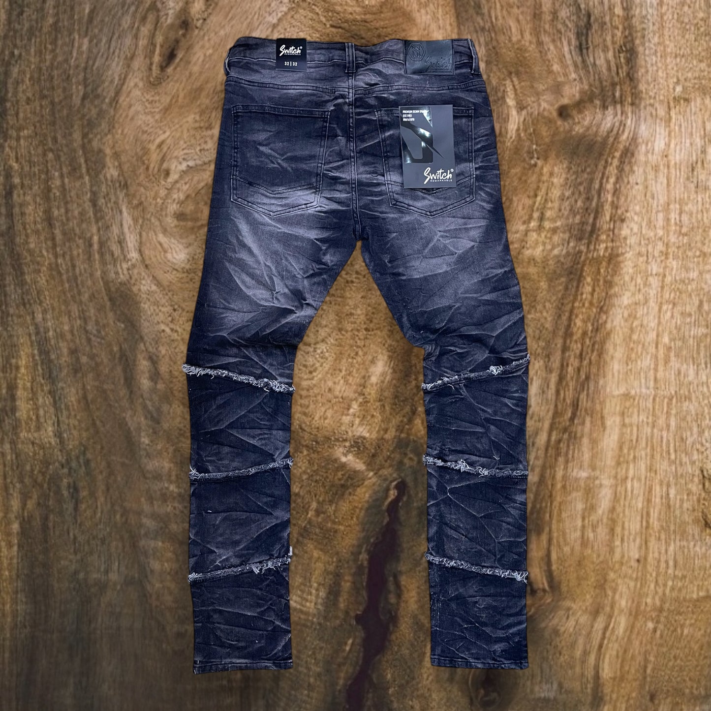 SS4676 - Premium Washed Ripped Slim-Fit Stretch Denim