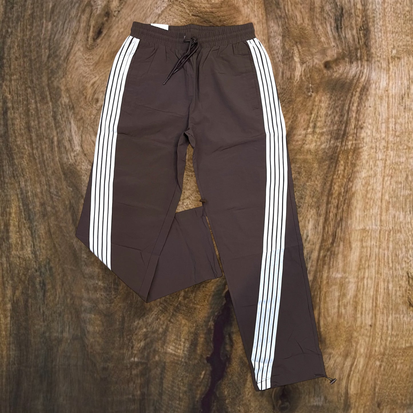 100-490- Bent Stripes Nylon Straight-Fit Pants