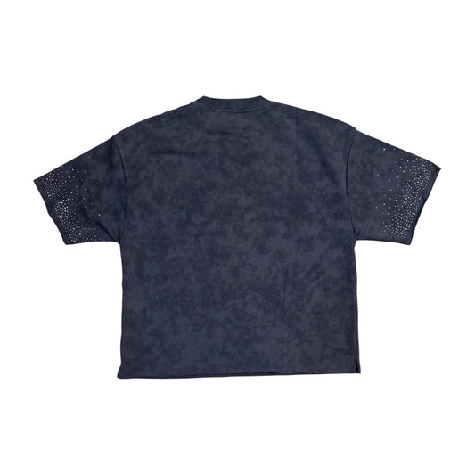 WH-T1561 - Blinded Rose with Rhinestones Cropped Top T-Shirt