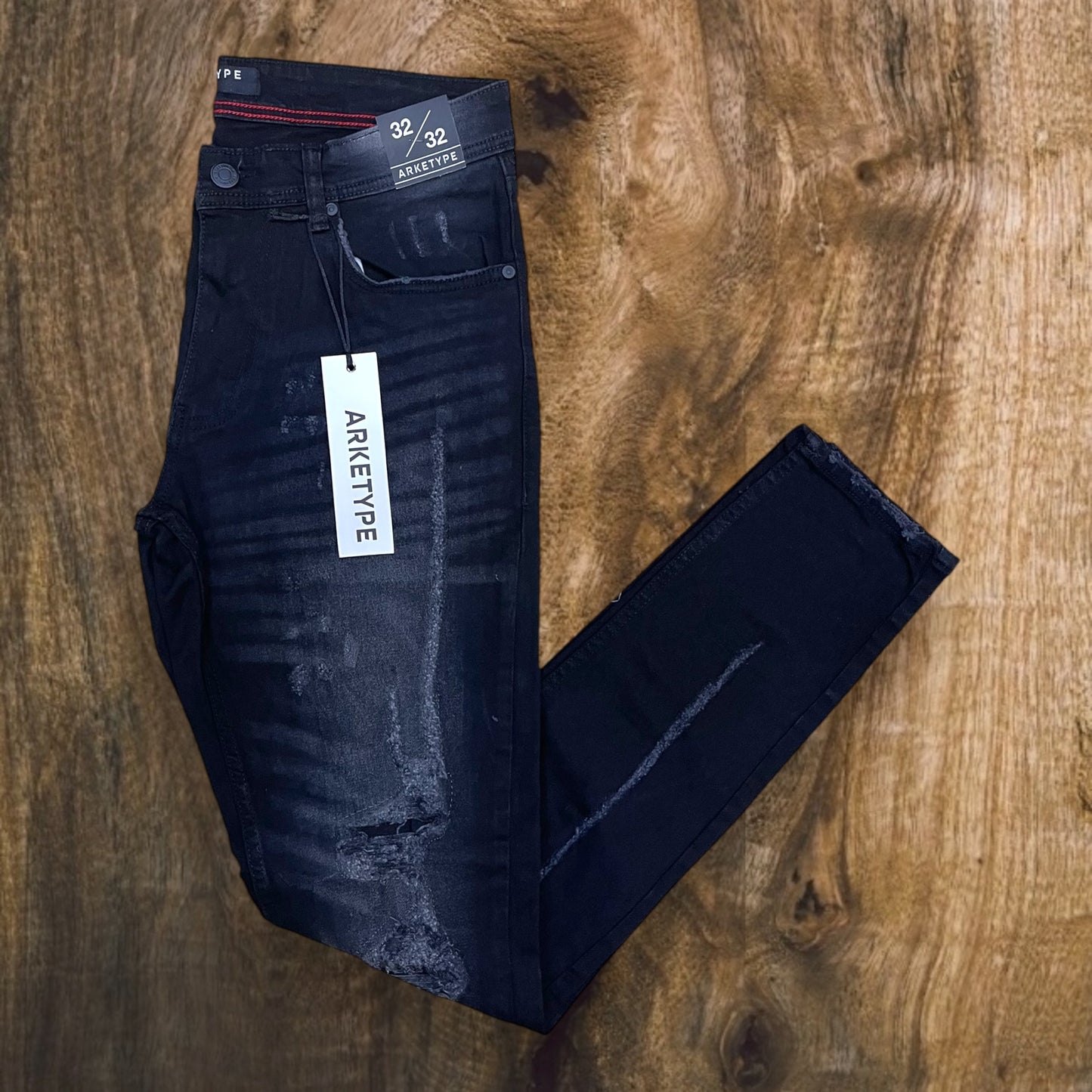 P401 - Bolt Ripped Slim-Fit Stretch Jeans