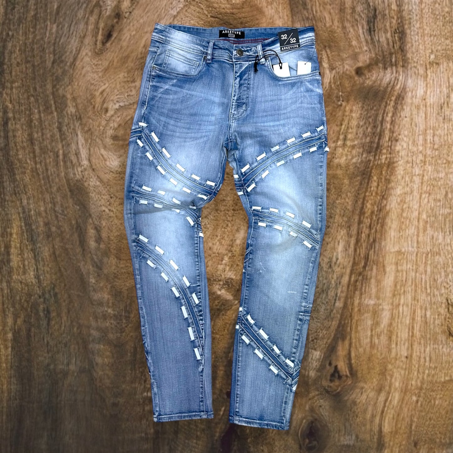 P425 - Nelson Laced Slim-Fit Stretch Jeans