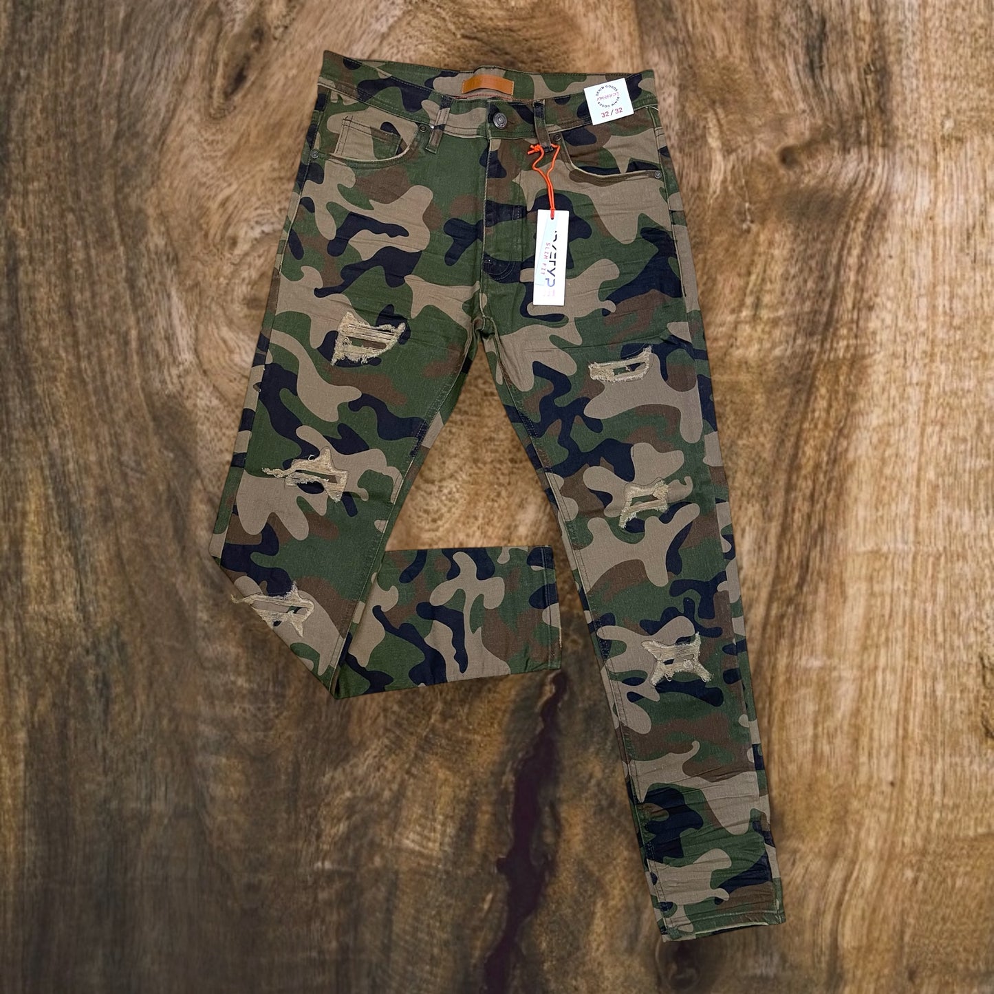 P503 - Twill Ripped Slim-Fit Stretch Jeans