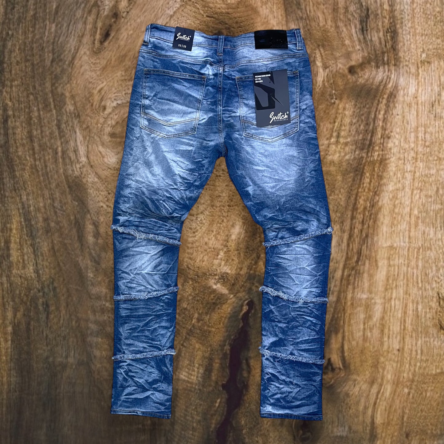 SS4676 - Premium Washed Ripped Slim-Fit Stretch Denim