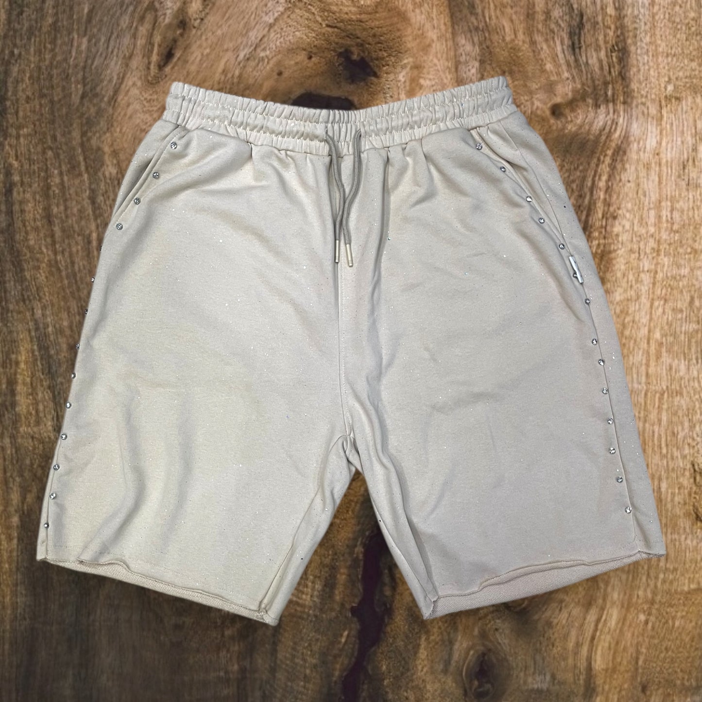 SP1279 - Rhinestones with Side Studs French Terry Shorts