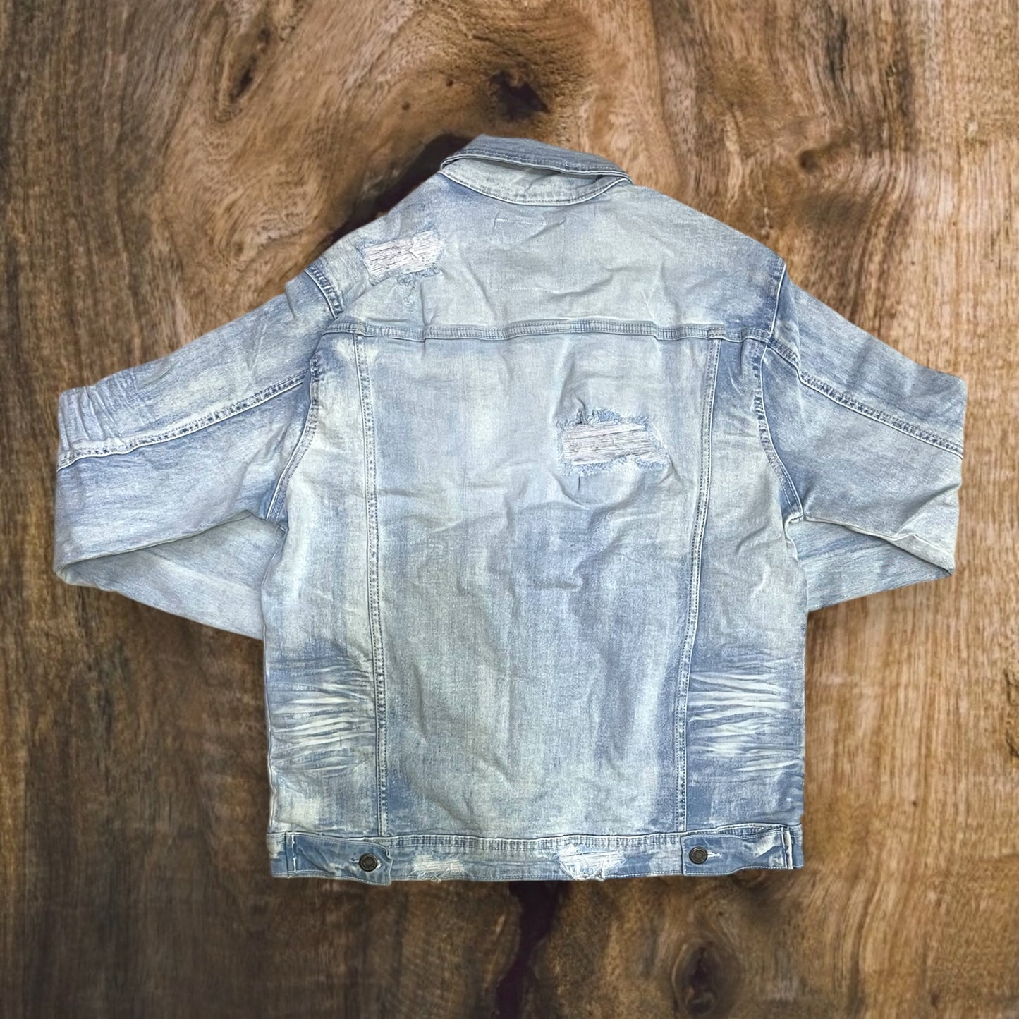 J540 - Double Whisker Rip n Repair Denim Stretch Jacket