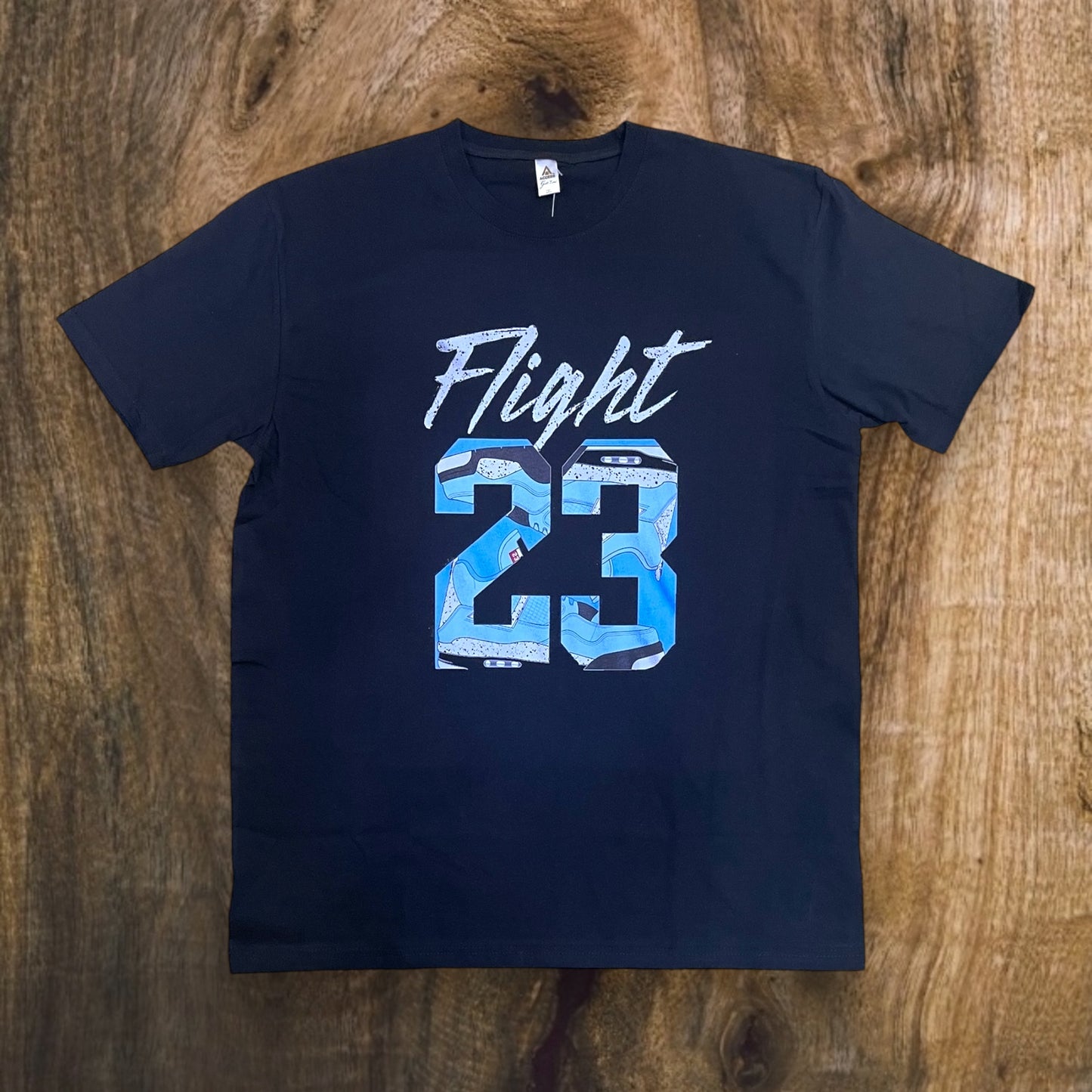 JC010825 - Flight 23 University Blue Regular-Fit Graphic T-Shirt