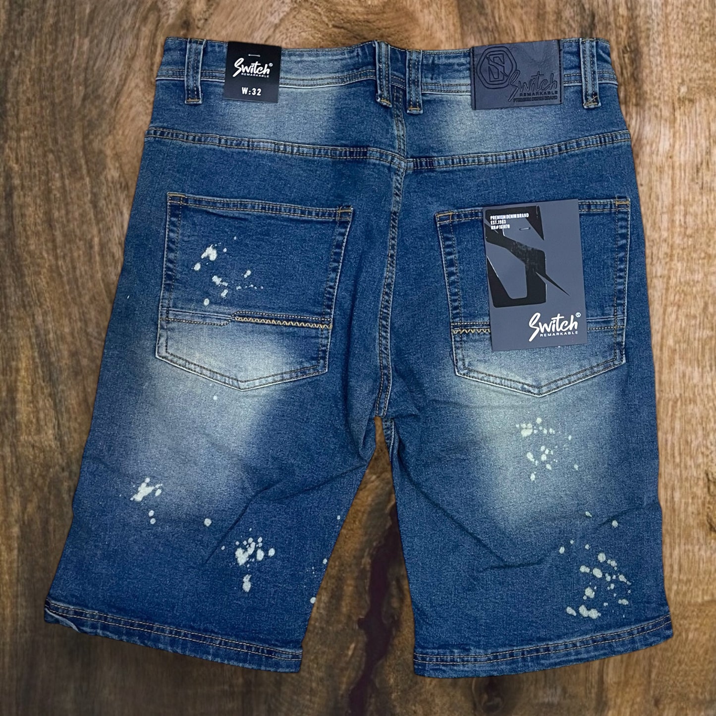 SS4701 - Ripped Denim Stretch Shorts