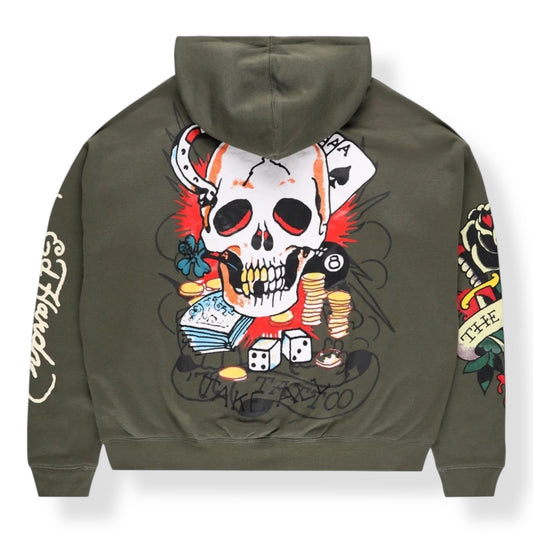 EHM1303-2 - Snakes Boxy Zip Down Graphic Hoodie