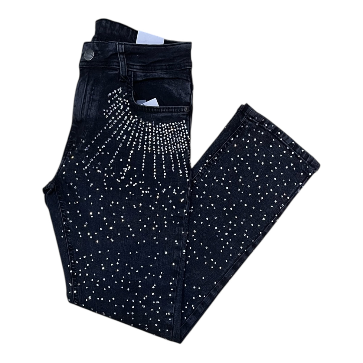 SM6603 - Rhinestone Allover Slim Straight-Fit Stretch Jeans