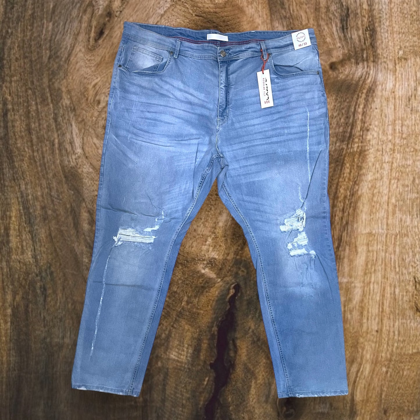 P401X - Big Men's Bolt Ripped Slim-Fit Stretch Jeans