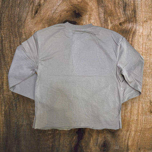 FB1507 - Ruthless Rhinestone L/S French Terry Crewneck Cropped Top