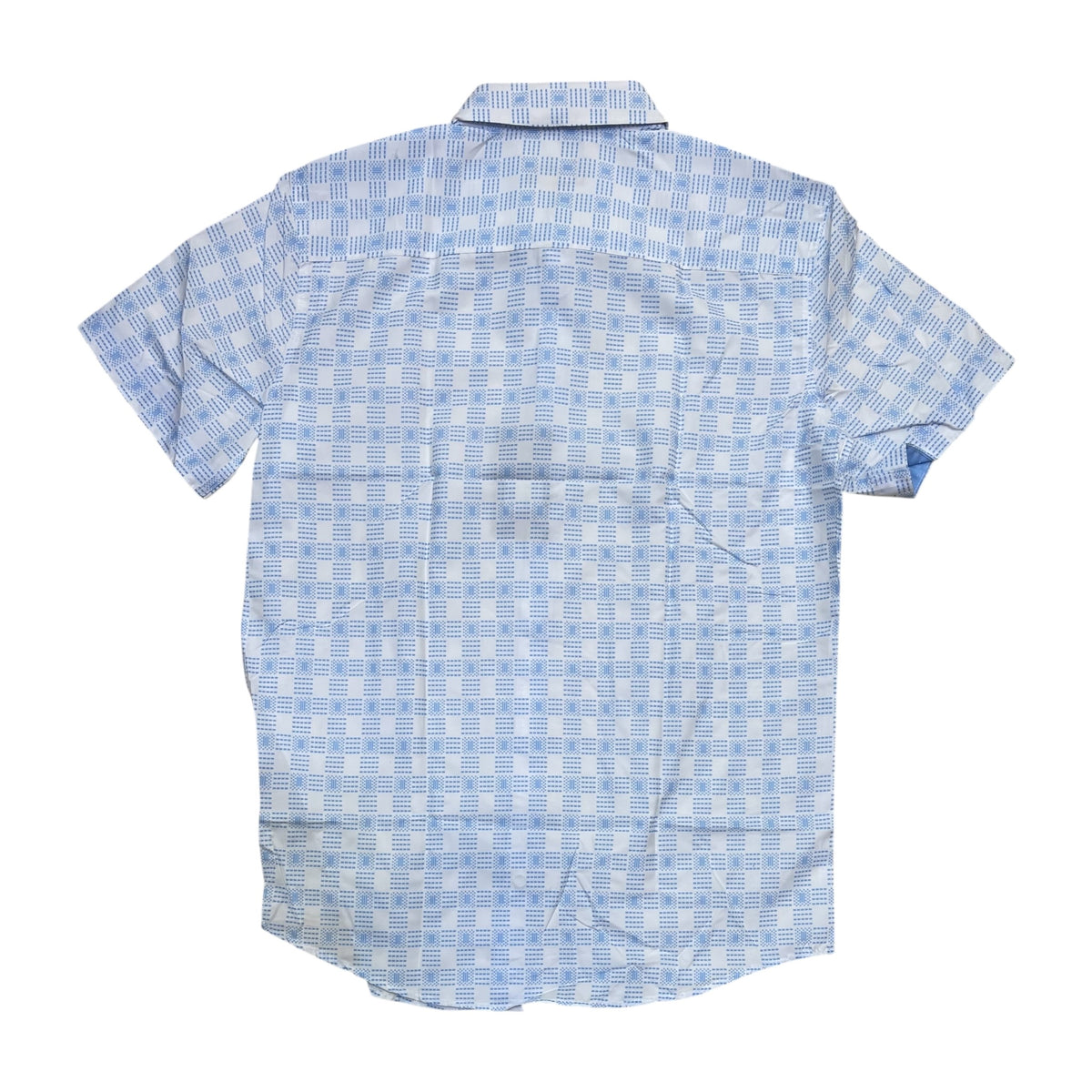 RS2239 - Monochromatic Patterned Modern Fit Short Sleeve Button Down Shirt