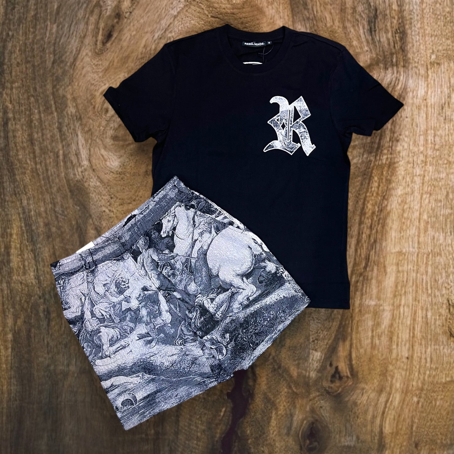 151-131 - Rebel Life Tapestry Shorts SET (Black)