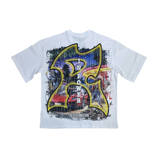 RK1481970 - Pull Up In Power Rhinestone Boxy Graphic T-Shirt