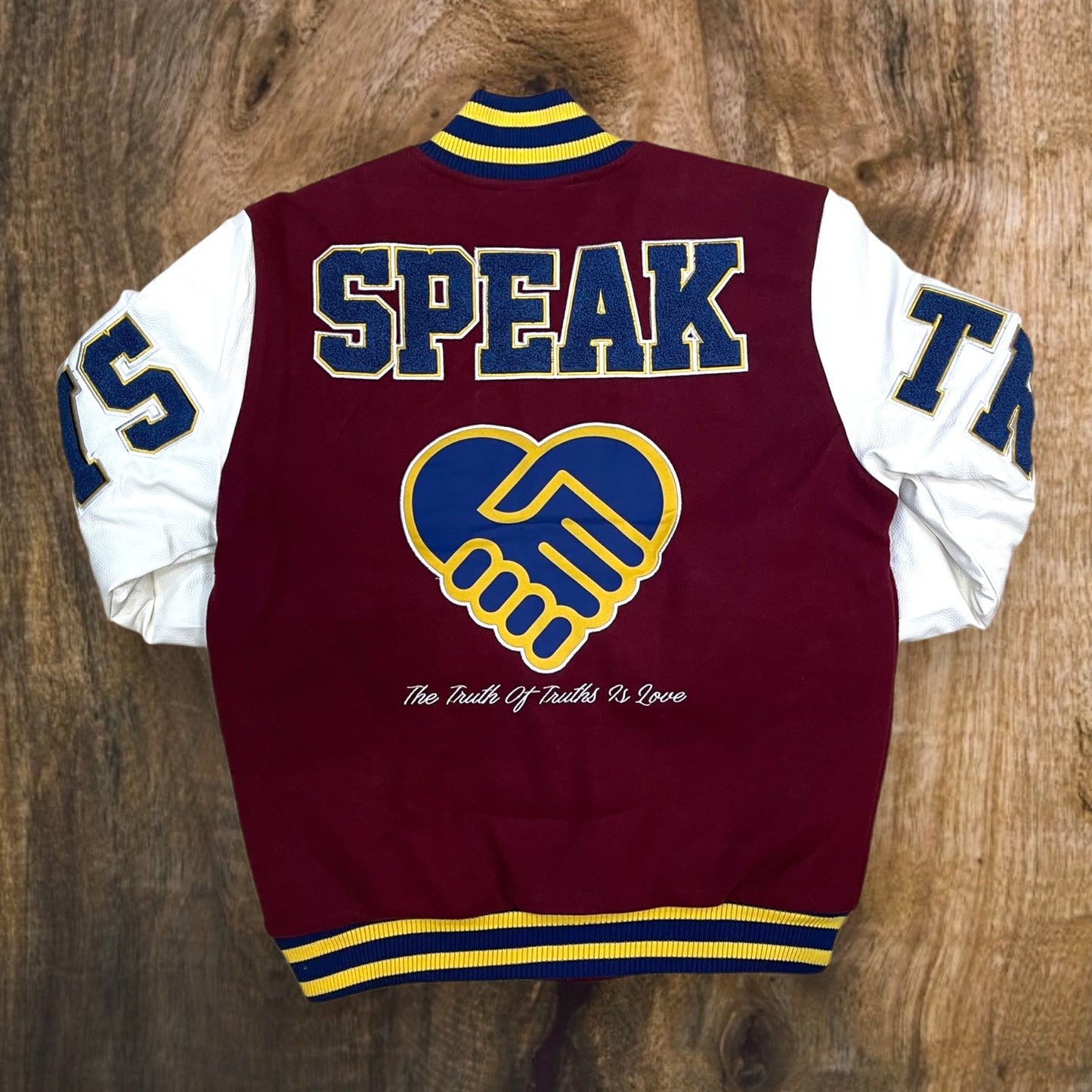 DF5401 - The Truth of Truths is Love Varsity Jacket (Burgundy)