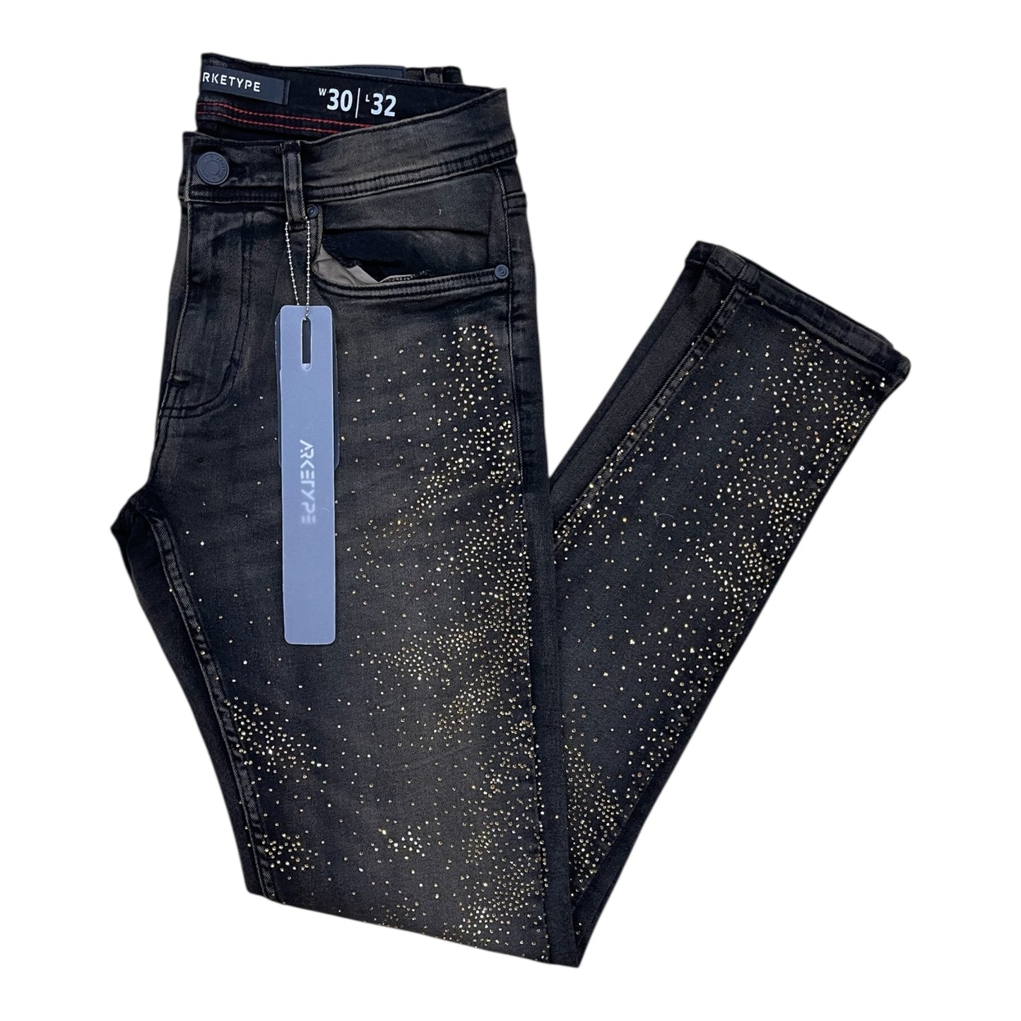 P559 - Rhinestone Embellished Slim-Fit Stretch Jeans