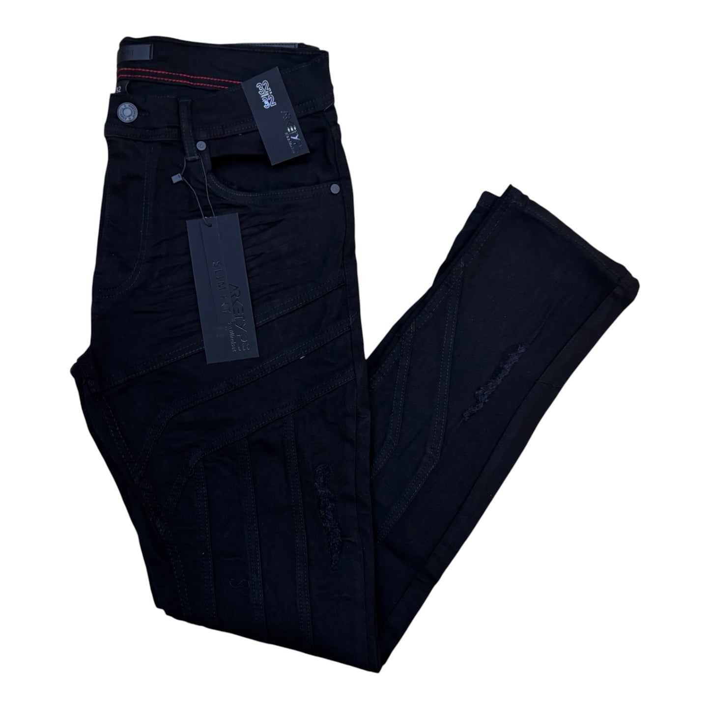 P616 - Parallel Panel Style Slim-Fit Stretch Jeans