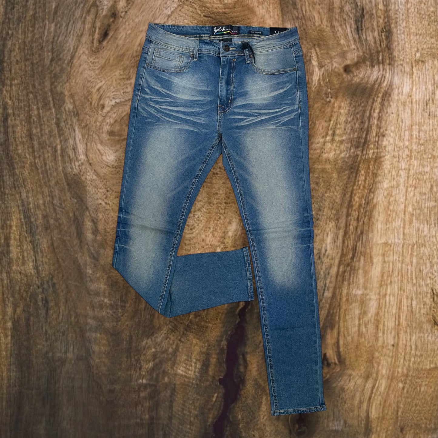 SF2620 - Washed Clean Look Denim Slim-Fit Stretch Jeans