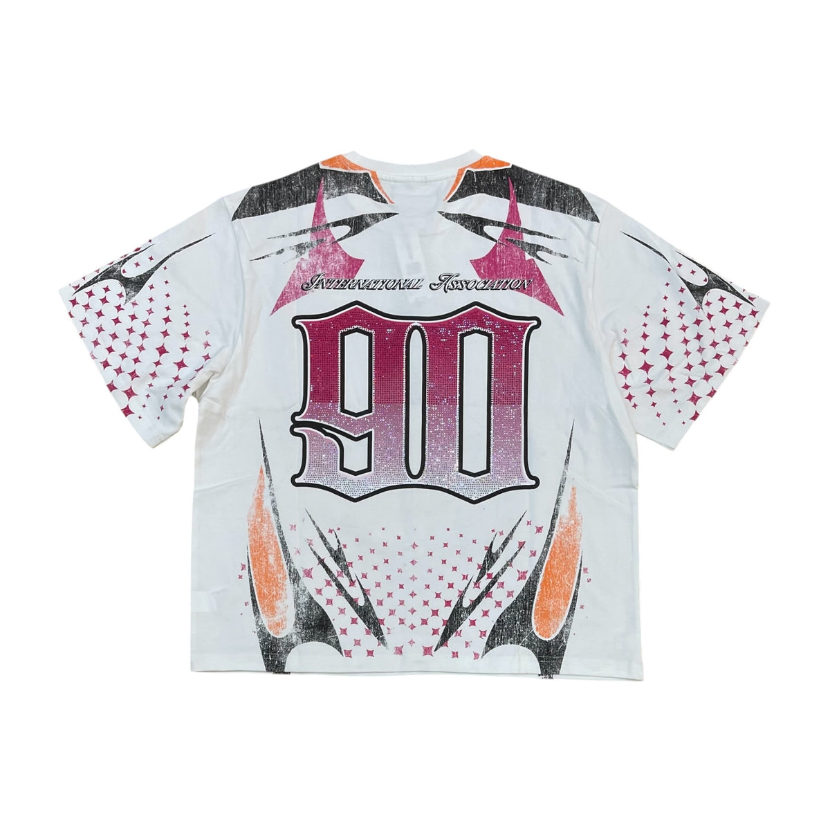 KT26S551 - Republic Premium Rhinestone Boxy Graphic T-Shirt