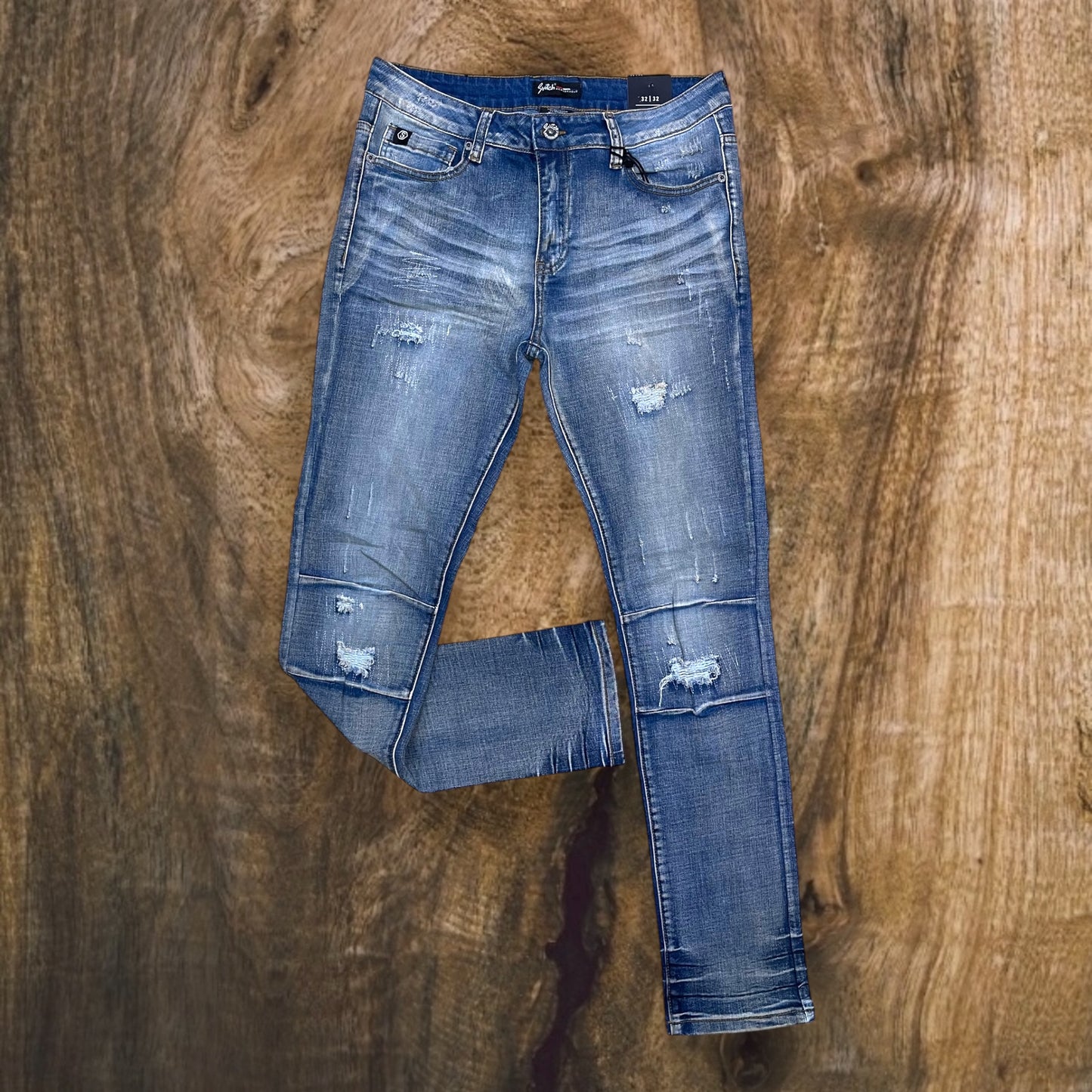 SS4657 - Premium Washed Ripped Slim-Fit Stretch Jeans