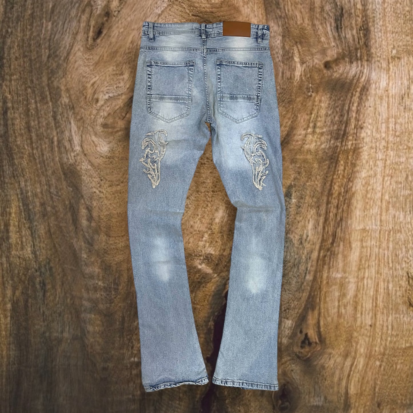 P524 - Premium Tribal Stacked Flare Jeans