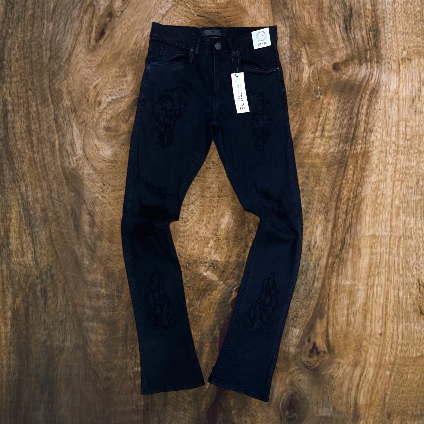 P524 - Premium Tribal Stacked Flare Jeans