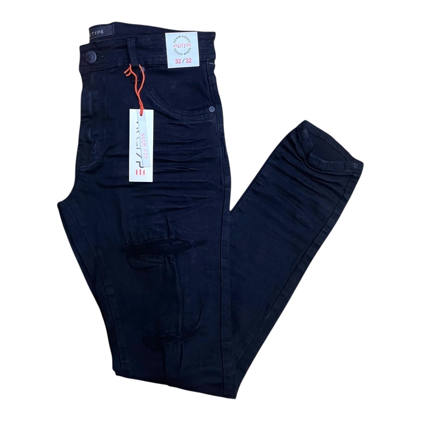 P540N - Double Whisker Rip n Repair Slim-Fit Stretch Jeans