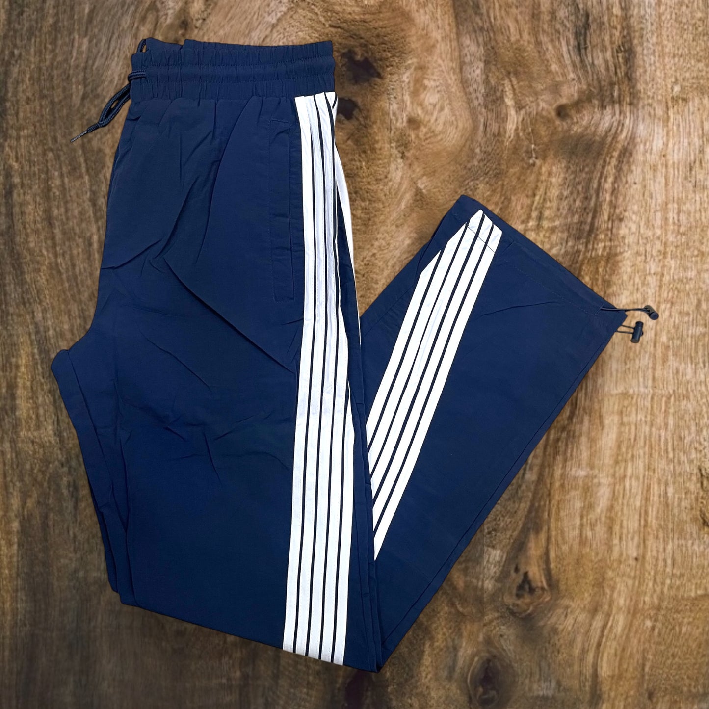 100-490- Bent Stripes Nylon Straight-Fit Pants