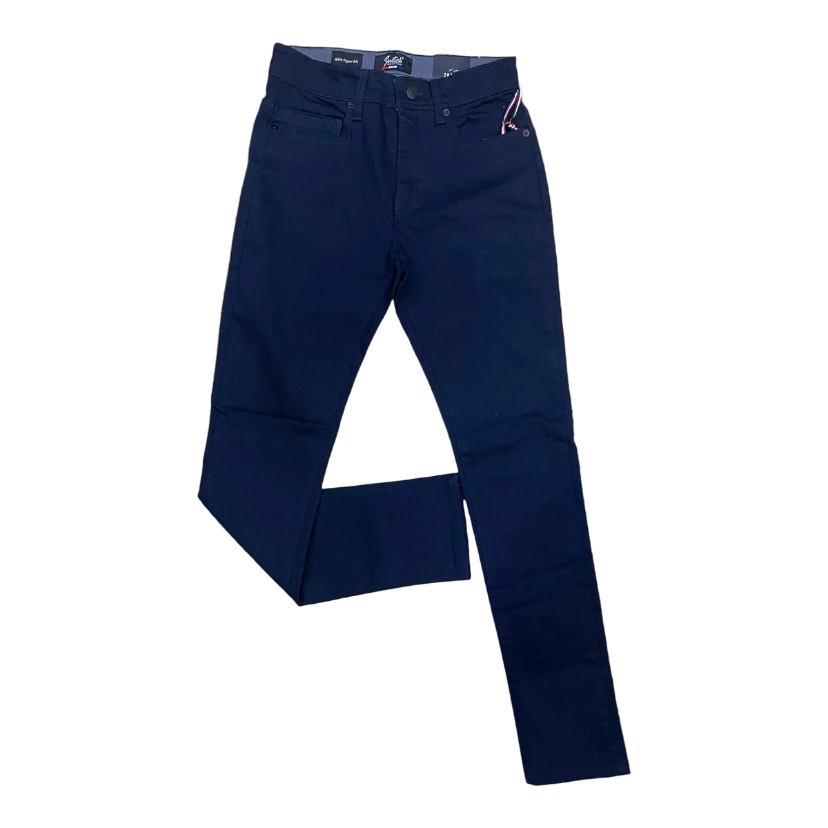 Switch navy blue Span Twill casual slim-fit stretch pants for men